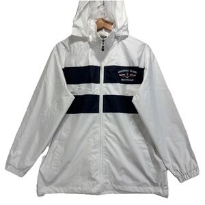VTG Dimco Mackinac Island Michigan Hoodie‎ Windbreaker Full Zip Mens M White